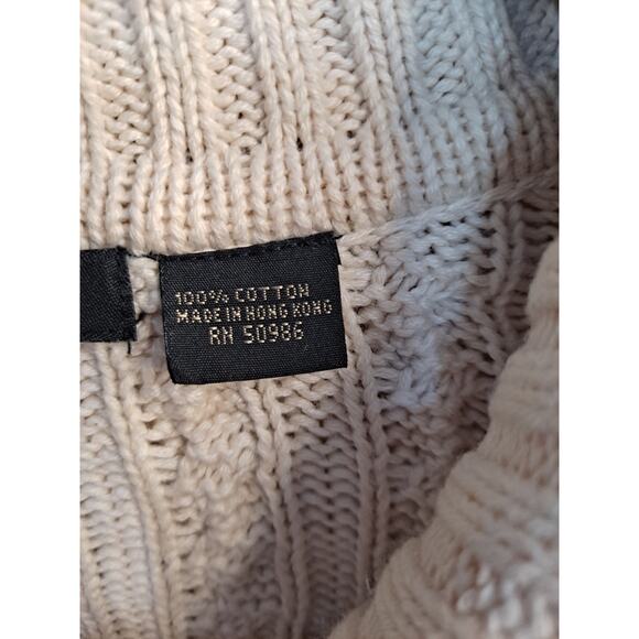 Jeanne Pierre Women's Beige Long Sleeve Cable Knit Cotton Sweaters Size 3X - Picture 7 of 9
